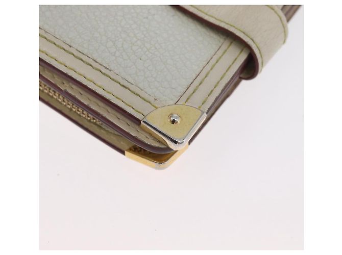 Louis Vuitton Portafoglio Compact Zip Suhari in Pelle Avorio M91831 LV Auth ARZ191 Crudo - vista 14