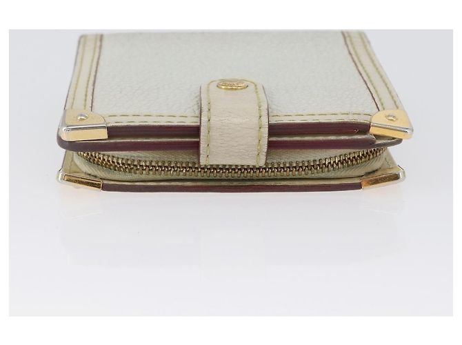 Louis Vuitton Portafoglio Compact Zip Suhari in Pelle Avorio M91831 LV Auth ARZ191 Crudo - vista 3