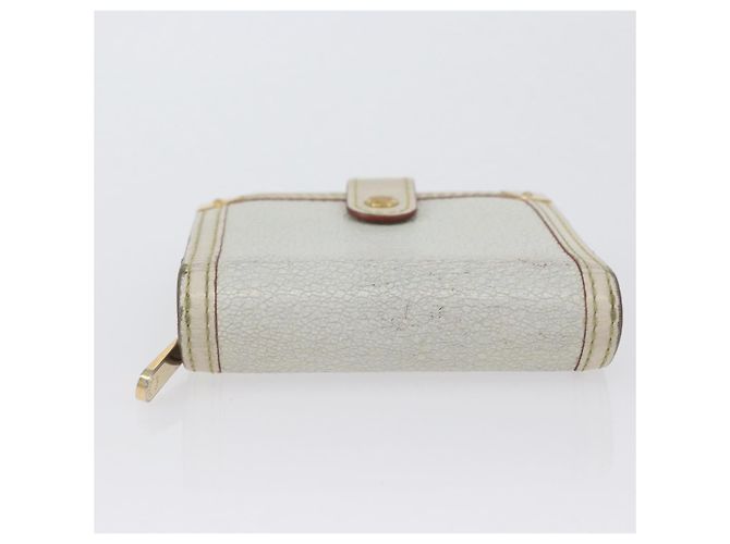 Louis Vuitton Portafoglio Compact Zip Suhari in Pelle Avorio M91831 LV Auth ARZ191 Crudo - vista 4