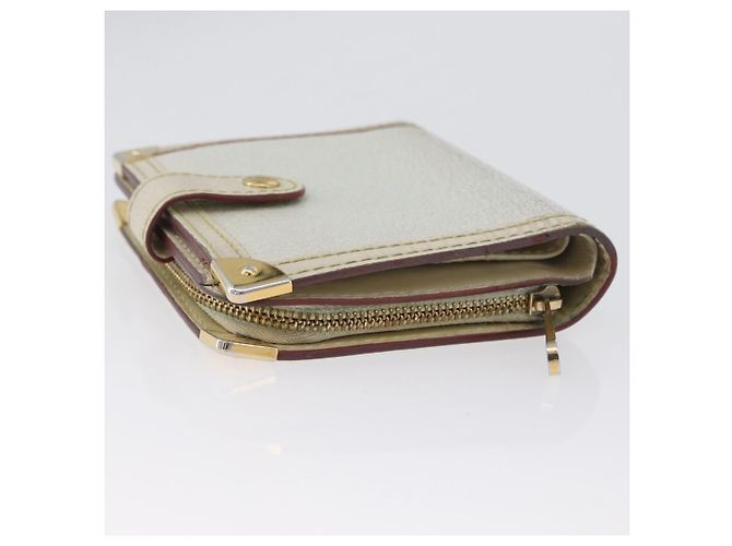 Louis Vuitton Portafoglio Compact Zip Suhari in Pelle Avorio M91831 LV Auth ARZ191 Crudo - vista 5