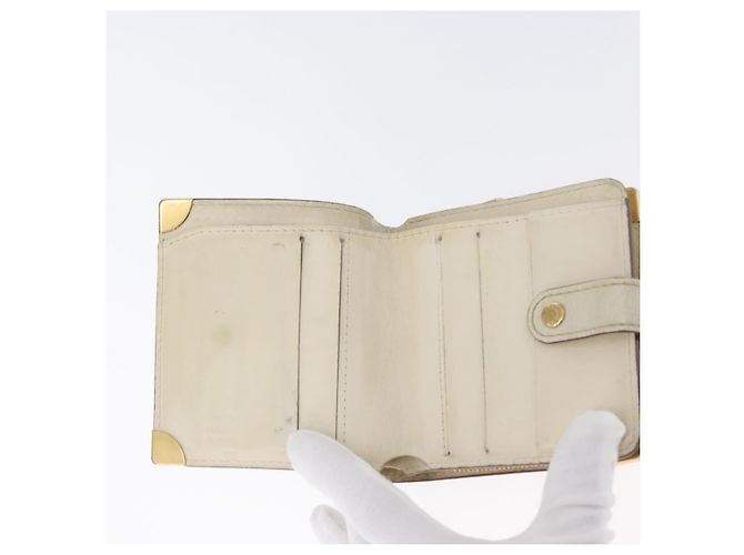 Louis Vuitton Portafoglio Compact Zip Suhari in Pelle Avorio M91831 LV Auth ARZ191 Crudo - vista 8