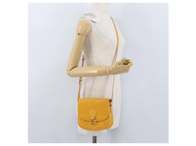 LOUIS VUITTON Borsa a Spalla Epi Saint Cloud PM Gialla M52219 LV Auth ARZ450 Giallo - vista 23
