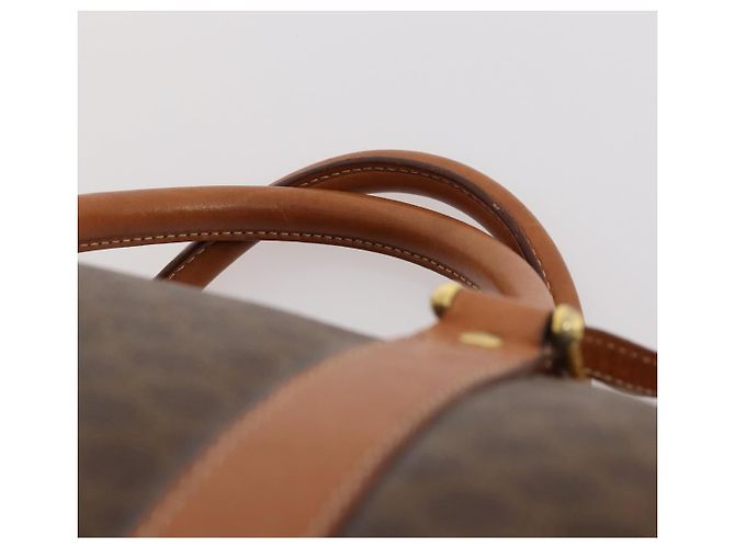 Céline Borsa Boston in tela Macadam CELINE in pelle PVC marrone oro Auth ki6500 D'oro - vista 14