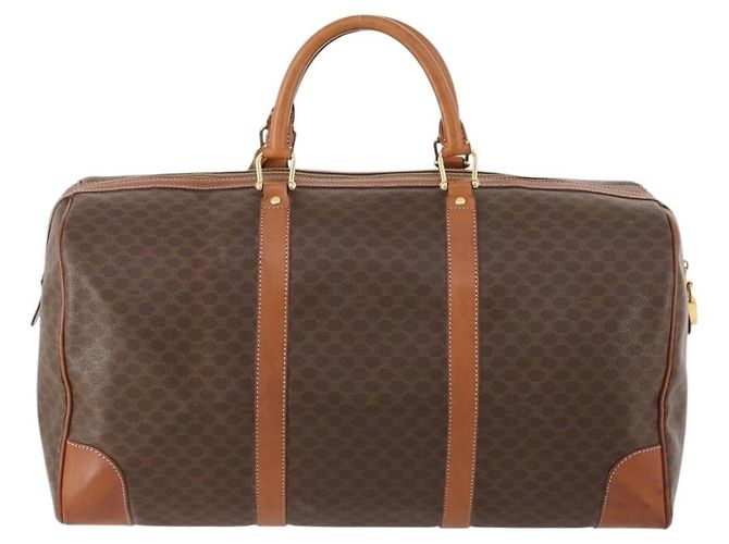 Céline Borsa Boston in tela Macadam CELINE in pelle PVC marrone oro Auth ki6500 D'oro - vista 2