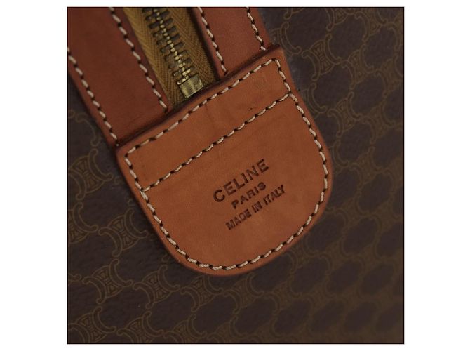 Céline Borsa Boston in tela Macadam CELINE in pelle PVC marrone oro Auth ki6500 D'oro - vista 20