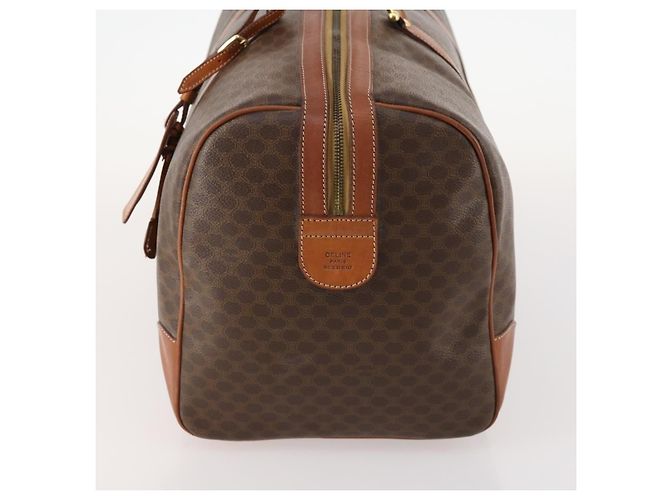 Céline Borsa Boston in tela Macadam CELINE in pelle PVC marrone oro Auth ki6500 D'oro - vista 3