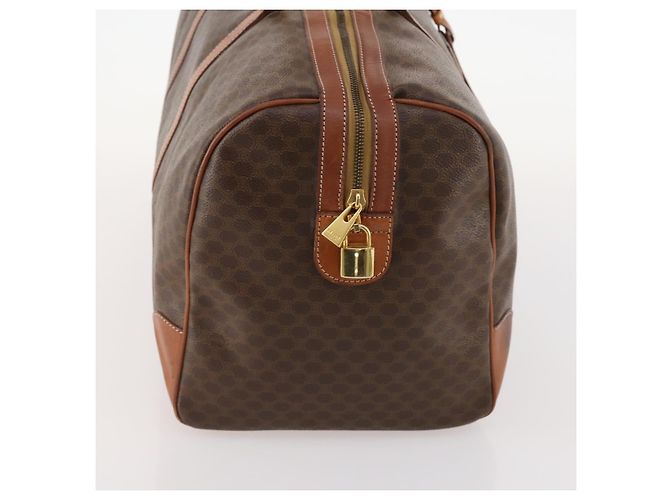 Céline Borsa Boston in tela Macadam CELINE in pelle PVC marrone oro Auth ki6500 D'oro - vista 4