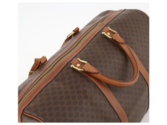 Céline Borsa Boston in tela Macadam CELINE in pelle PVC marrone oro Auth ki6500 D'oro - vista 6
