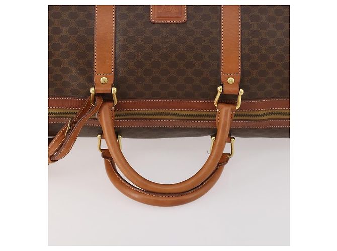 Céline Borsa Boston in tela Macadam CELINE in pelle PVC marrone oro Auth ki6500 D'oro - vista 7
