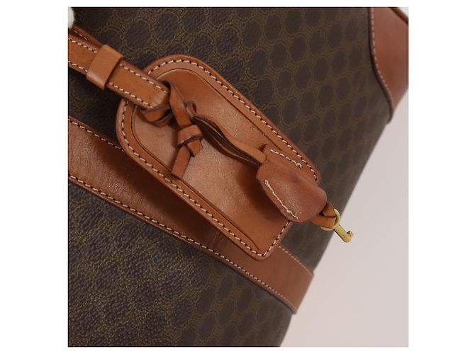 Céline Borsa Boston in tela Macadam CELINE in pelle PVC marrone oro Auth ki6500 D'oro - vista 9