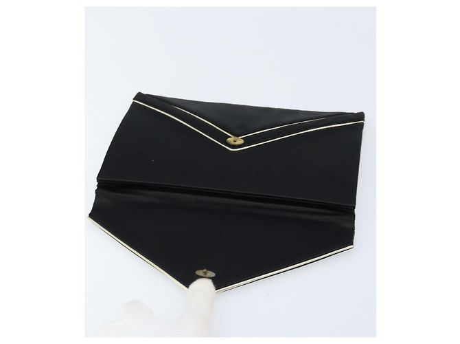 SAINT LAURENT Clutch in Raso Nero Oro Auth BSZ059 D'oro - vista 12