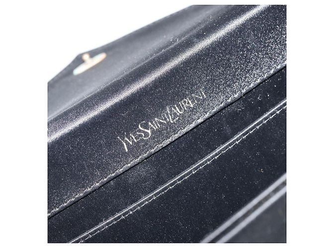 SAINT LAURENT Clutch in Raso Nero Oro Auth BSZ059 D'oro - vista 13