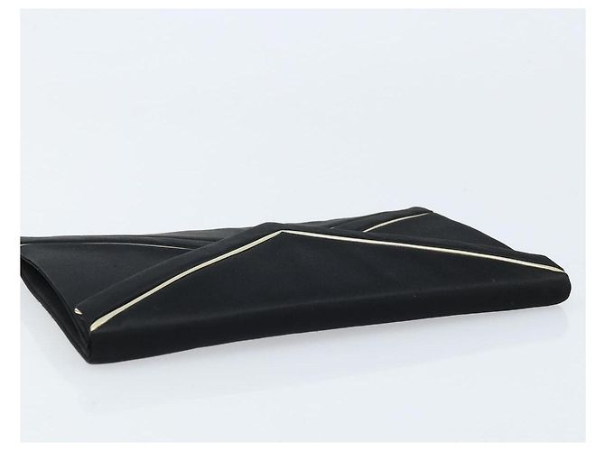 SAINT LAURENT Clutch in Raso Nero Oro Auth BSZ059 D'oro - vista 6