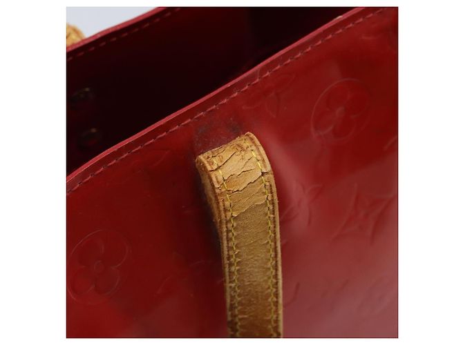 LOUIS VUITTON Monogram Vernis Reade PM Borsa a Mano Rossa M91088 LV Auth ka3053 Rosso - vista 10