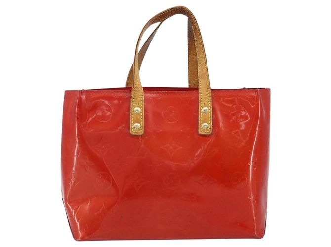 LOUIS VUITTON Monogram Vernis Reade PM Borsa a Mano Rossa M91088 LV Auth ka3053 Rosso - vista 13