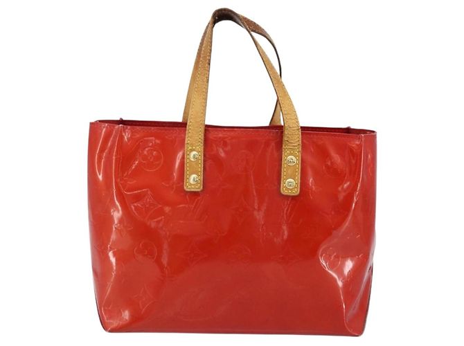 LOUIS VUITTON Monogram Vernis Reade PM Borsa a Mano Rossa M91088 LV Auth ka3053 Rosso - vista 2