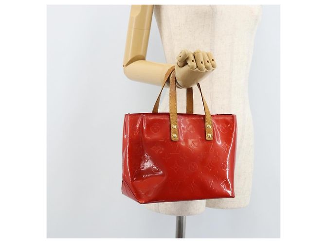 LOUIS VUITTON Monogram Vernis Reade PM Borsa a Mano Rossa M91088 LV Auth ka3053 Rosso - vista 23