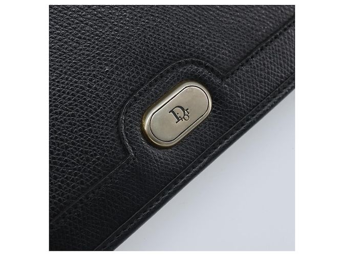 Borsa in tela a nido d'ape Christian Dior con catena in pelle nera e oro Auth ka3067 - vista 14