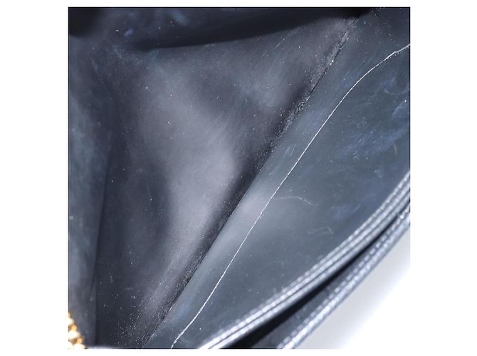 Borsa in tela a nido d'ape Christian Dior con catena in pelle nera e oro Auth ka3067 - vista 17