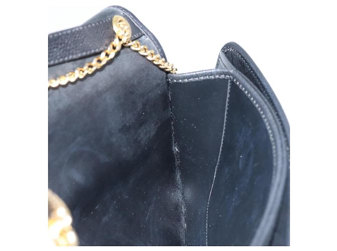 Borsa in tela a nido d'ape Christian Dior con catena in pelle nera e oro Auth ka3067 - vista 18