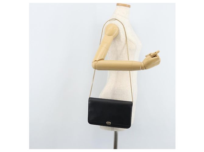 Borsa in tela a nido d'ape Christian Dior con catena in pelle nera e oro Auth ka3067 - vista 22
