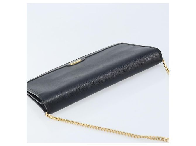 Borsa in tela a nido d'ape Christian Dior con catena in pelle nera e oro Auth ka3067 - vista 6
