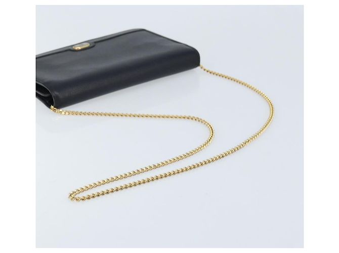 Borsa in tela a nido d'ape Christian Dior con catena in pelle nera e oro Auth ka3067 - vista 7