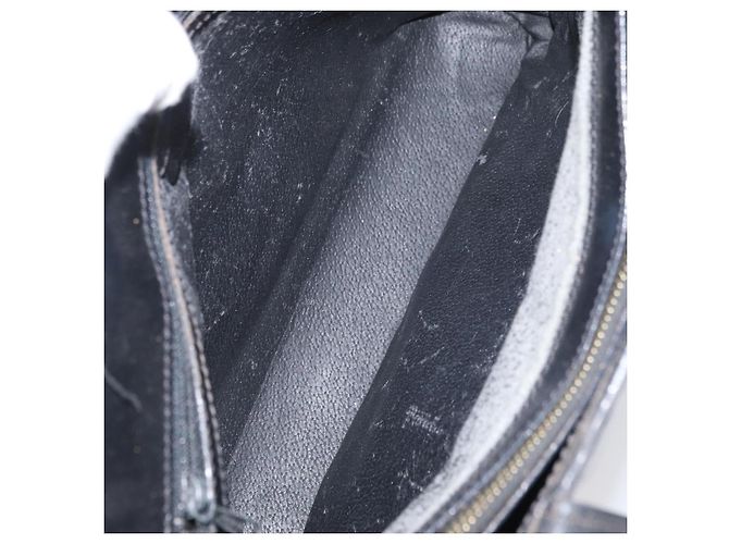 Céline Borsa a mano in tela Macadam CELINE in pelle PVC nera e oro Auth ka3121 Nero D'oro - vista 10