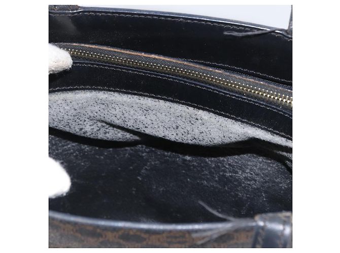 Céline Borsa a mano in tela Macadam CELINE in pelle PVC nera e oro Auth ka3121 Nero D'oro - vista 11