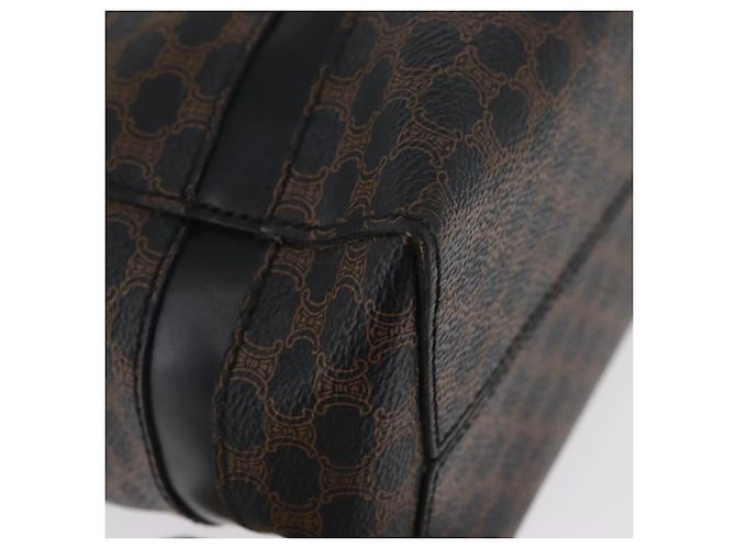 Céline Borsa a mano in tela Macadam CELINE in pelle PVC nera e oro Auth ka3121 Nero D'oro - vista 16