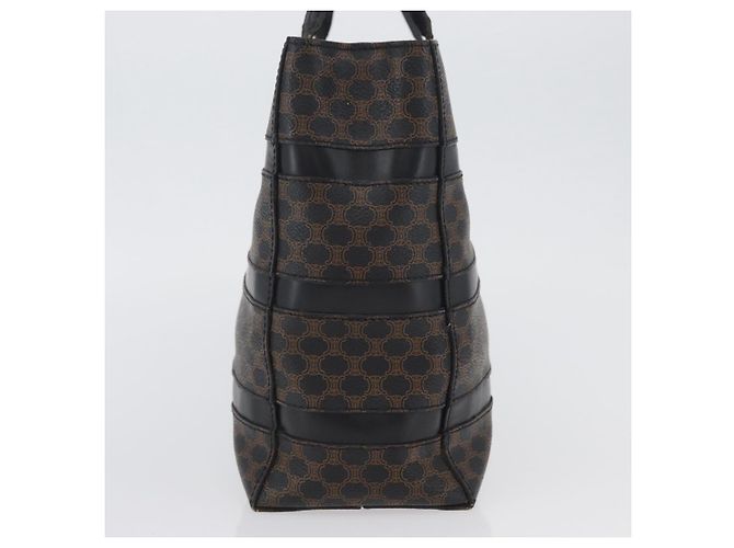 Céline Borsa a mano in tela Macadam CELINE in pelle PVC nera e oro Auth ka3121 Nero D'oro - vista 3