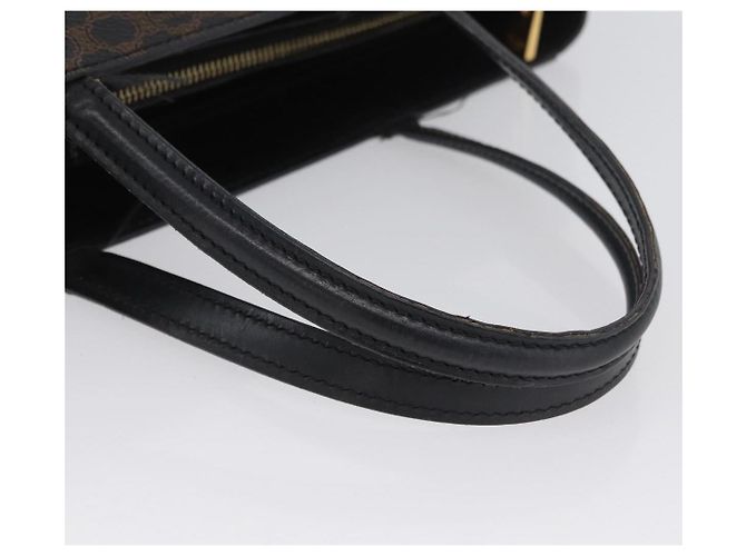 Céline Borsa a mano in tela Macadam CELINE in pelle PVC nera e oro Auth ka3121 Nero D'oro - vista 7