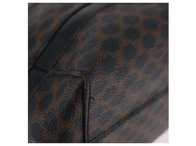 Céline Borsa a mano in tela Macadam CELINE in pelle PVC nera e oro Auth ka3121 Nero D'oro - vista 8