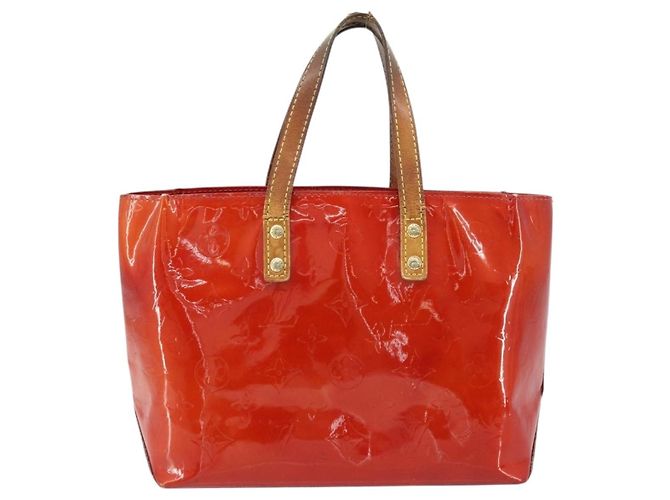 LOUIS VUITTON Monogram Vernis Reade PM Borsa a Mano Rossa M91088 LV Auth mr2154 Rosso - vista 13