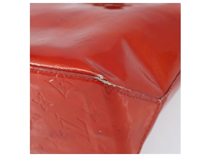 LOUIS VUITTON Monogram Vernis Reade PM Borsa a Mano Rossa M91088 LV Auth mr2154 Rosso - vista 14