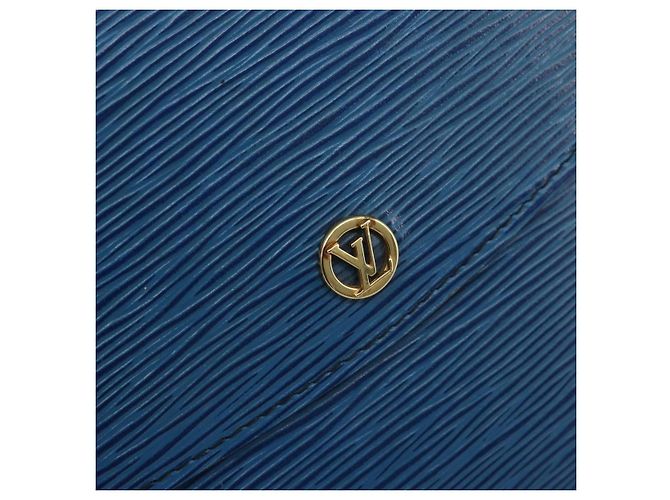 LOUIS VUITTON Clutch Montaigne 23 Epi Blu M52665 LV Auth ep13746 - vista 17