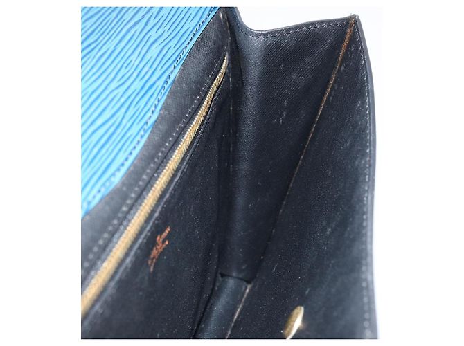 LOUIS VUITTON Clutch Montaigne 23 Epi Blu M52665 LV Auth ep13746 - vista 19