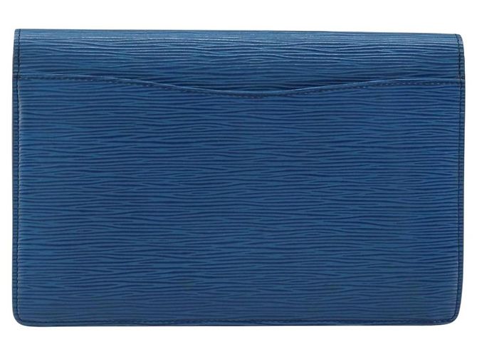 LOUIS VUITTON Clutch Montaigne 23 Epi Blu M52665 LV Auth ep13746 - vista 2
