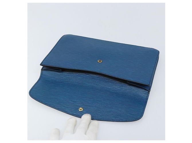 LOUIS VUITTON Clutch Montaigne 23 Epi Blu M52665 LV Auth ep13746 - vista 8