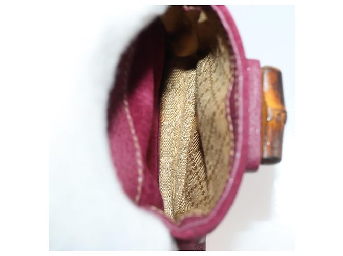 Bamboo Zaino in Bambù GUCCI Camoscio Viola Oro 003 1705 0030 Auth BA10642 D'oro Porpora - vista 26