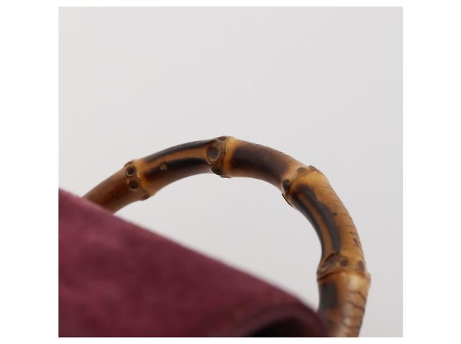 Bamboo Zaino in Bambù GUCCI Camoscio Viola Oro 003 1705 0030 Auth BA10642 D'oro Porpora - vista 8