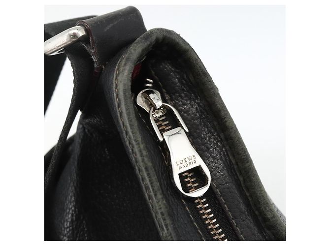 LOEWE Borsa a Spalla Anagram Pelle Nera Argento Auth BSZ239 Nero - vista 10