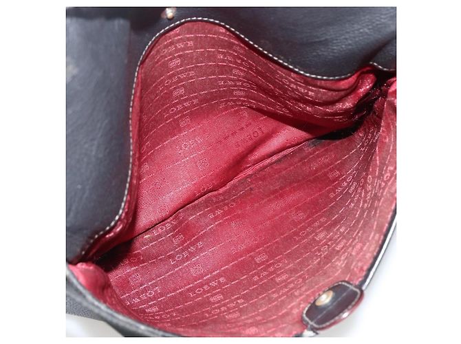 LOEWE Borsa a Spalla Anagram Pelle Nera Argento Auth BSZ239 Nero - vista 21