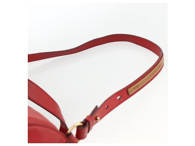 Chloé Chloe Tote Bag Leder 2in1 Rot Gold Auth BA10946A Golden - Ansicht 10