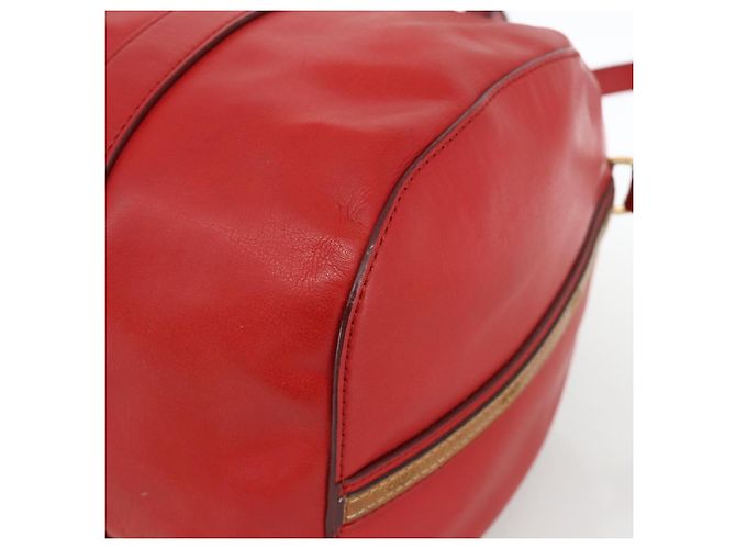 Chloé Chloe Tote Bag Leder 2in1 Rot Gold Auth BA10946A Golden - Ansicht 12