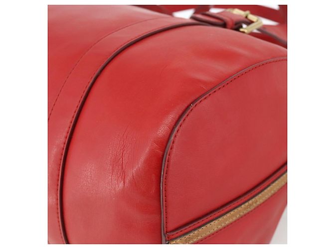 Chloé Chloe Tote Bag Leder 2in1 Rot Gold Auth BA10946A Golden - Ansicht 14