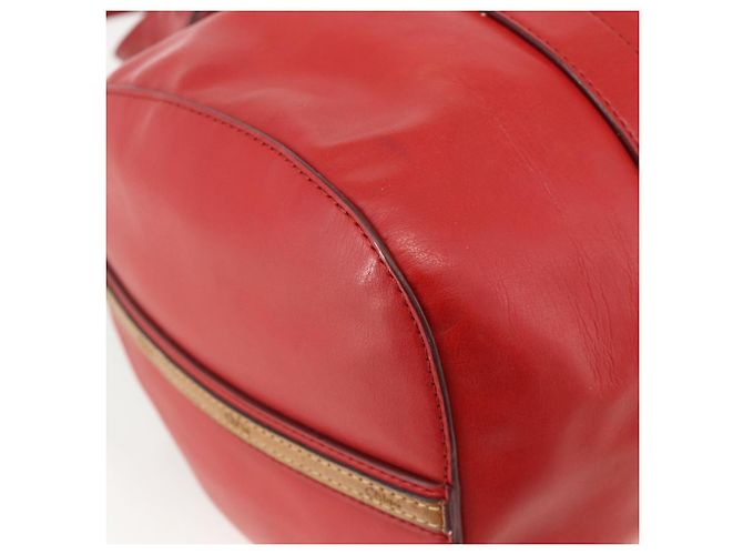 Chloé Chloe Tote Bag Leder 2in1 Rot Gold Auth BA10946A Golden - Ansicht 15