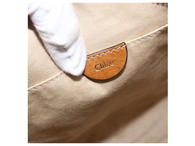 Chloé Chloe Tote Bag Leder 2in1 Rot Gold Auth BA10946A Golden - Ansicht 17