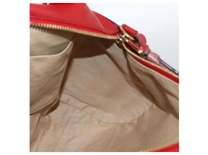 Chloé Chloe Tote Bag Leder 2in1 Rot Gold Auth BA10946A Golden - Ansicht 19