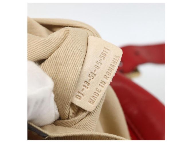 Chloé Chloe Tote Bag Leder 2in1 Rot Gold Auth BA10946A Golden - Ansicht 22